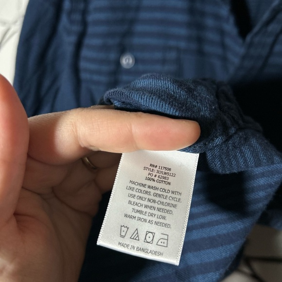 Levi’s Men’s Blue Striped Button Down Shirt, Size Large with Pockets - Picture 7 of 9